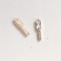 Golden nail jewelry accessories with rectangular zircon and micro-set crystals - Modern Minimalist Rectangular Stone Style (96#)