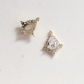 Golden pear-shaped zircon nail art charm with swan style geometric frame for DIY jewelry - Pear-Shaped Stone Peak Geometry Style (98#)