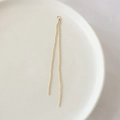 Pair of gold plated beaded tassel chain pendants with closed jump ring for DIY jewelry - 2# Double Hanging Bead Tassel Chain / Gold
