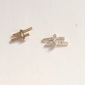 Golden swan-style nail charm with zircon inlays and marquise-cut crystal detail - Double Layer Bar Marquise Zircon Style (100#)