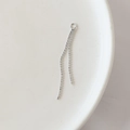 Silver double bead chain tassel with ring connector for DIY jewelry making accessories - 3# Double Hanging Bead Tassel Chain / Silver