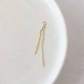 Golden bead tassel pendant chain with ring connector for DIY earring making - 4# Double Hanging Bead Tassel Chain / Gold