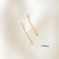 Pair of 3x30mm gold-plated bean tassel chain connectors for DIY jewelry making - 15# Single Hanging Short Fine Chain
