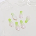 Close-up of translucent gradient magnolia petals with vertical texture for DIY jewelry - Green Petal