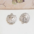 Silver vintage heart pendant with ruffled edge for DIY jewelry making accessories - 2# White K Patterned Heart