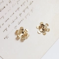 DIY Schmuckzubehör goldene Blumen-Perlenkappen für Ohrringe mit Blumenstruktur - 18K Gold Sechsblättrige Blume (5#)