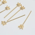 Gouden kroon hanger met zirkonia inleg voor het maken van DIY oorbellen sieraden - Kroonstijl / Goud