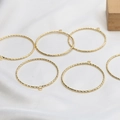 Golden textured round pendant connector for jewelry making with twisted rope design - Textured Pattern Style
