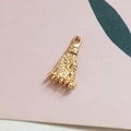 Golden tassel pendant charm for DIY jewelry making with polished metal finish - Tassel