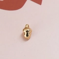 Golden acorn shaped charm with polished finish and circular bail for DIY jewelry making - Small Pine Cone