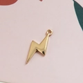 Pendentif éclair en or poli avec anneau pour la création de bijoux DIY - Éclair