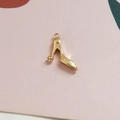 Pendentif chaussure à talon doré avec anneau pour création de bijoux et colliers - Talon haut
