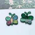 Macro detail of butterfly acrylic pendants with colorful spiral patterns for DIY jewelry - Hand Painted Butterfly (9#)