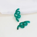 DIY jewelry parts featuring translucent emerald green spiral acrylic tulip charms - Spiral Vine Green