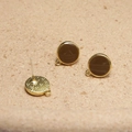 Cute bear style gold and brown contrast round earring charms with bottom loop - 1# Coffee Round Earring Base with Loop