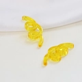 Hand-painted yellow spiral tulip leaf acrylic pendant for DIY handmade jewelry and earrings - Spiral Vine Yellow