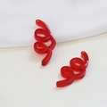 Red transparent spiral acrylic pendant for handmade earrings and jewelry DIY - Spiral Vine Red