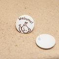 Cute bear contrast round enamel stud earring with brown graphic and white finish - 3# White Bear Round Stud Earring