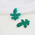 Translucent green acrylic leaf pendant for DIY jewelry making and earring accessories - Leaf Green