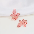 Pink translucent tulip flower acrylic pendant for DIY earring making craft accessories - Ginkgo Leaf Pink