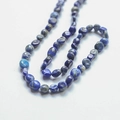Macro shot of irregular deep blue lapis lazuli stone beads for DIY jewelry making - 2# Natural Stone / Approx 57 Pcs Per Strand