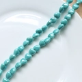 Macro shot of teal heart-shaped ceramic beads with glossy glaze for DIY jewelry making - 10#Mint Blue