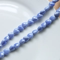 Macro shot of light blue heart-shaped ceramic beads for DIY jewelry and necklaces - 13#Blue Purple