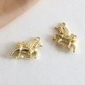 Macro shot of gold-plated unicorn charms for DIY necklaces with smooth polished finish - Single Piece / Standing Unicorn (Style 3)