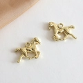 Close-up of golden unicorn pony alloy pendants for DIY jewelry making accessories - Single Piece / Running Horse (Style 5)