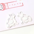 Close-up of cute translucent cat silhouette charms for DIY jewelry making accessories - 1# White Spotted Cat