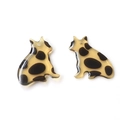 Detail of translucent French Bulldog charms with retro tortoiseshell texture for DIY jewelry - 3# Brown Spotted Cat