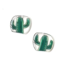 Detailed view of clear acrylic cactus charms for DIY jewelry and earring making - 7# Cactus