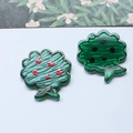 DIY green acrylic tree charms with apple print for keychains and phone pendants - Hand Painted Apple Tree (2#)