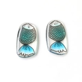 Detail of translucent blue-green gradient fish pendants for DIY jewelry making - 10# Fish