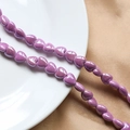 Lila Herz-Keramikperlen mit sanftem Glanz für handgefertigten DIY-Schmuck und Ketten - Lila