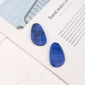 Close-up of teardrop resin charms with dark blue smoke texture and pre-drilled holes - Teardrop Style (2#) / Sapphire Blue