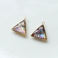 Pendentifs triangles en nacre d'abalone dorés pour la création de bijoux et boucles - Triangle Coque Noire