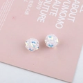Sparkling AB iridescent crystal flower ball earrings with multi-color petal sequins - 13# Single Price