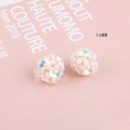 Set of 16mm handmade crystal beads ball charms with iridescent blue flower details - 14# Single Price