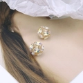 DIY iridescent AB crystal floral charm balls in champagne gold for handmade earrings - 7# Light Yellow Small