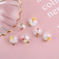 Detail of DIY handmade glass ball charms with dried flowers and colorful crystal beads - Transparent Glass Bubble (1#)