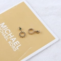 Detail of 18K gold plated hoop pendants with green zircon stones for DIY jewelry making - 11# Green Zirconia Round Shape