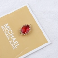 Macro shot of 18K gold plated red crystal rhombus connector for DIY jewelry making - 15# Red Rhombus Shape