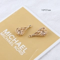 Detail of 10x21mm 18K gold-plated teardrop mesh pendants with sparkling zircon stone - 24# 3D Hollow Teardrop Shape