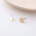 Detail view of 18K gold plated earring posts with loop for DIY jewelry making - 2# 10mm K Gold Color (Silver Post)