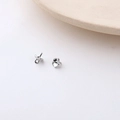 Macro detail of silver flower petal earring studs with hanging loops for DIY jewelry - 9# White K Flower Caps