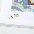 Detail von DIY Fächer-Anhängern mit lila Emaille und Blumenmustern für Ohrringe - 11# Lila Fächer