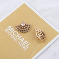 Fan-shaped gold-plated copper pendant set with sparkling cubic zirconia inlay - 1# White Zirconia Fan Shape