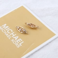 Golden 18K plated eye-shaped jewelry charms with zircon inlays and hollow patterns - 13# Clear Zirconia Marquise Shape