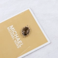 DIY jewelry connector with 18K gold plated frame and oval smoky quartz gemstone - 18# Brown Oval Shape